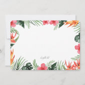 Tropische Blume Luau Einladung (Rückseite)