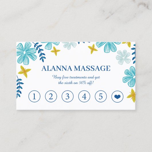 Tropische Blume Massage Therapie Loyalität Visitenkarte (Vorderseite)