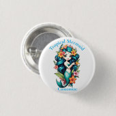Tropische Blume Mermaid Thunder_Cove Button (Vorne & Hinten)