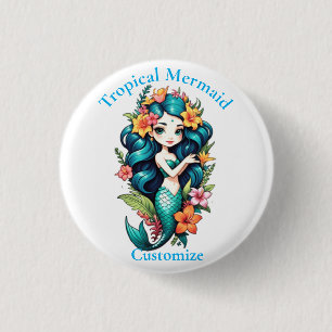 Tropische Blume Mermaid Thunder_Cove Button