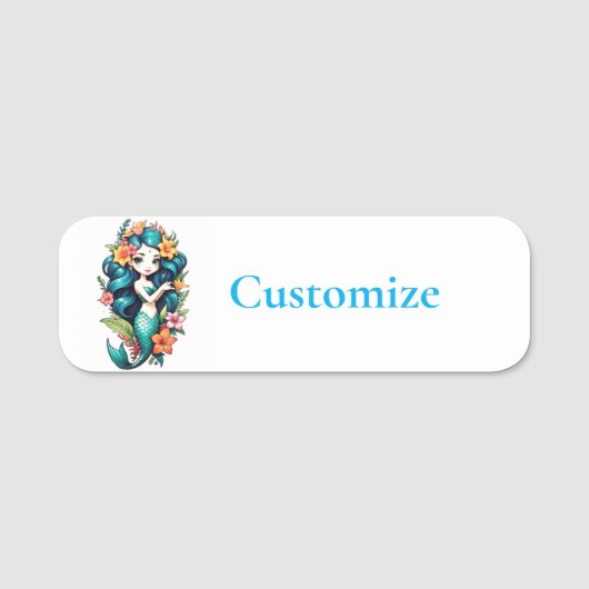 Tropische Blume Mermaid Thunder_Cove Namensschild (Vorderseite)