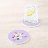 Tropische Blume mit Bienenmuster-Untersetzer Getränkeuntersetzer (Seite)