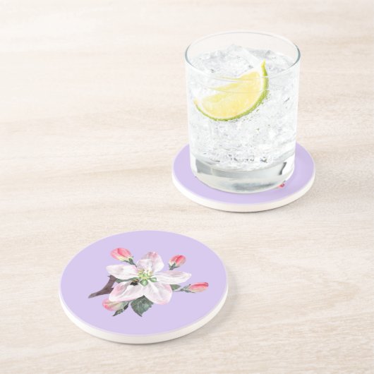 Tropische Blume mit Bienenmuster-Untersetzer Getränkeuntersetzer (Seite)