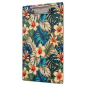 Tropische Blume mit blauen und grünen Blättern Klemmbrett (Links)