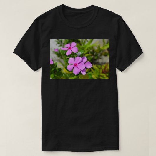 Tropische Blume mit grünen Blätter zum Drucken T-Shirt (Design vorne)