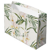 Tropische Blume mit Orchideen Große Geschenktüte (Rückseite Schrägansicht)