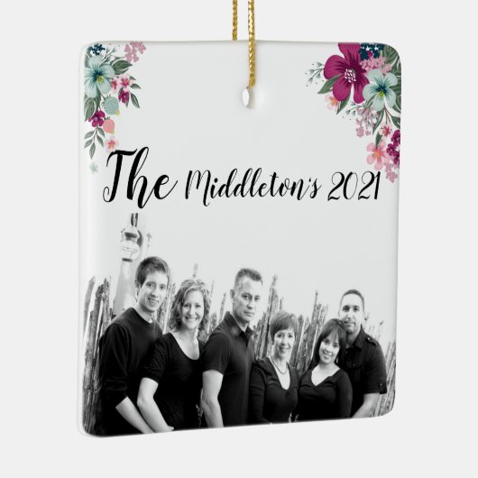 Tropische Blume mit personalisierten Ornamenten Keramikornament (Rechts)