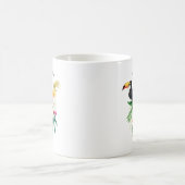 Tropische Blume mit Toucan Custom Kaffeetasse (Mittel)