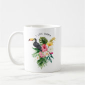 Tropische Blume mit Toucan Custom Kaffeetasse (Links)