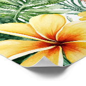 Tropische Blume mit Wasserfarbe Begrüßungszeichen Poster (Ecke)