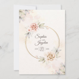 Tropische Blume mit Wasserfarbe Hochzeitsfeiern Einladung