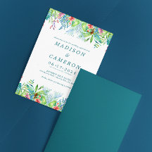 Tropische Blume mit Wasserfarbe Hochzeitsfeiern