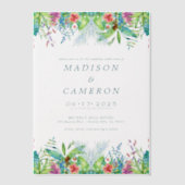 Tropische Blume mit Wasserfarbe Hochzeitsfeiern Pergament Einladungen (Vorderseite)