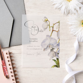 Tropische Blume mit weißer Orchidee Pergament Einladungen