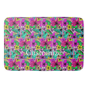Tropische Blume Mix Thunder_Cove Badematte