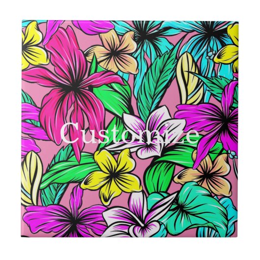 Tropische Blume Mix Thunder_Cove Fliese (Vorderseite)