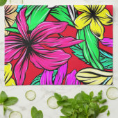 Tropische Blume Mix Thunder_Cove Geschirrtuch (Gefaltet)
