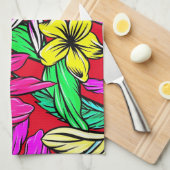 Tropische Blume Mix Thunder_Cove Geschirrtuch (Viertel Falte)