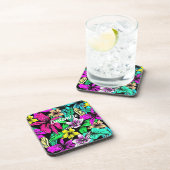 Tropische Blume Mix Thunder_Cove Getränkeuntersetzer (Rechte Seite)