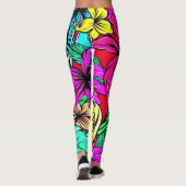 Tropische Blume Mix Thunder_Cove Leggings (Rückseite)