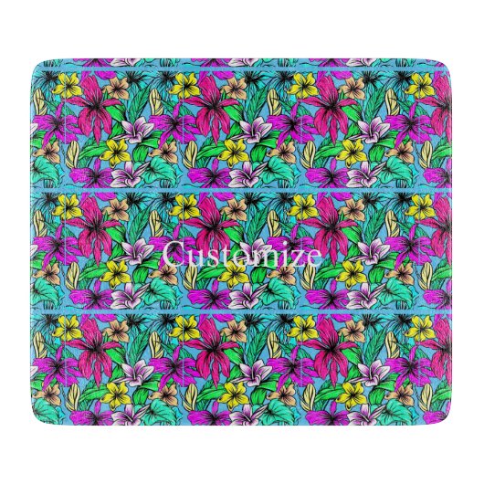 Tropische Blume Mix Thunder_Cove Schneidebrett (Vorderseite)