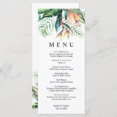 Tropische Blume Moderne Minimale Hochzeit Menükarte (Vorne/Hinten)