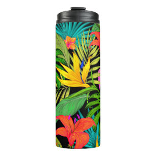 Tropische Blume Monstera Blatt Hawaii farbenfroh Thermosbecher
