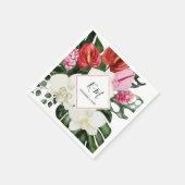 Tropische Blume Monstero Serviette (Ecke)