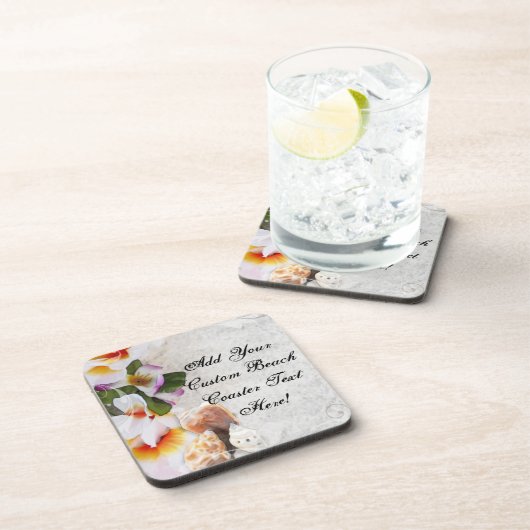 Tropische Blume/Muscheln Getränkeuntersetzer (Rechte Seite)