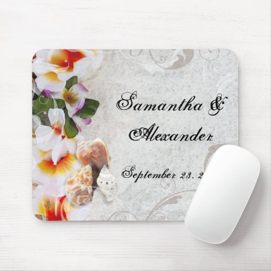 Tropische Blume/Muscheln Mousepad (Mit Mouse)