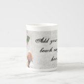 Tropische Blume/Muscheln Porzellantasse (Vorderseite)