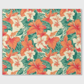 Tropische Blume Muster Hawaiianvibe Geschenkpapier (Flach)