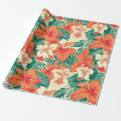 Tropische Blume Muster Hawaiianvibe Geschenkpapier (Ungerollt)