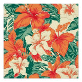 Tropische Blume Muster Hawaiianvibe Poster (Vorderseite)