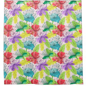 tropische Blume nahtlos Duschvorhang (Vorderseite)