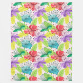 tropische Blume nahtlos Fleecedecke (Vorderseite)