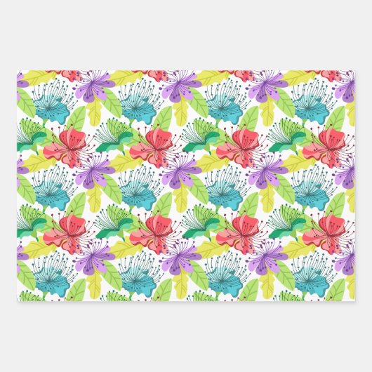 tropische Blume nahtlos Geschenkpapier Set (Vorderseite)
