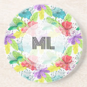 tropische Blume nahtlos Getränkeuntersetzer (Vorne)