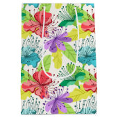 tropische Blume nahtlos Mittlere Geschenktüte (Rückseite)