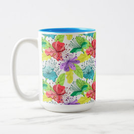tropische Blume nahtlos Zweifarbige Tasse