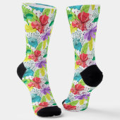 Tropische Blume nahtlose Mustersocken Socken (Gewinkelt)