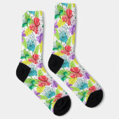 Tropische Blume nahtlose Mustersocken Socken (Rechts)