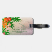 Tropische Blume Neu: Husband Gepäcktag Gepäckanhänger (Rückseite horizontal)