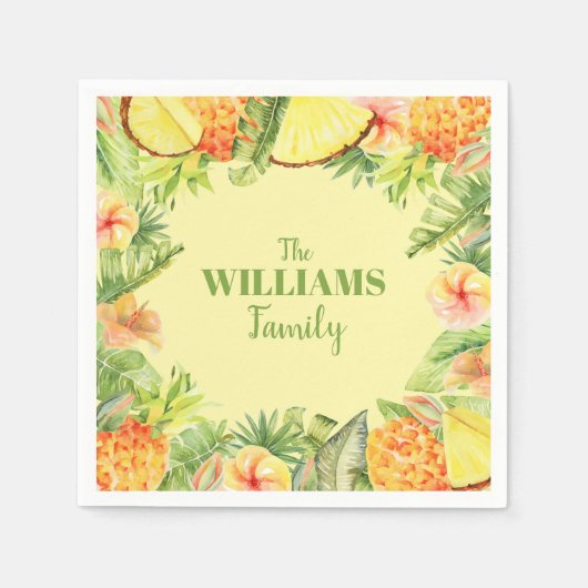 Tropische Blume Obstgarten Serviette (Vorderseite)