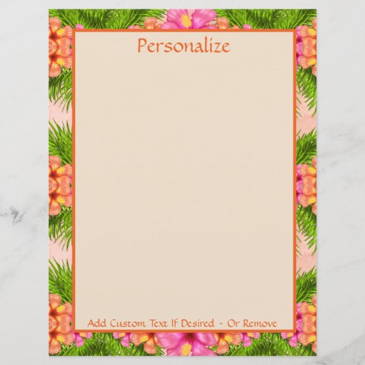 Tropische Blume Orangefarbene Rosa Blüten Personal (Vorderseite)