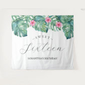 Tropische Blume Palm Blätter Foto Stand Hintergrun Wandteppich (Vorderseite (Horizontal))