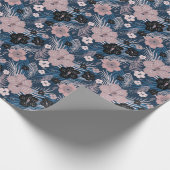 Tropische Blume Palm Blätter Textur Geschenkpapier (Ecke)