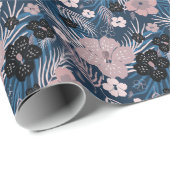 Tropische Blume Palm Blätter Textur Geschenkpapier (Rolleneckpunkt)