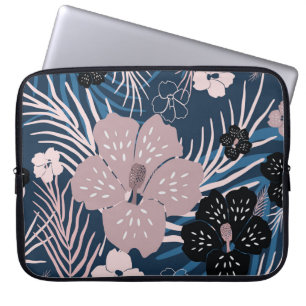 Tropische Blume Palm Blätter Textur Laptopschutzhülle