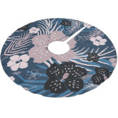 Tropische Blume Palm Blätter Textur Polyester Weihnachtsbaumdecke (Schrägansicht)